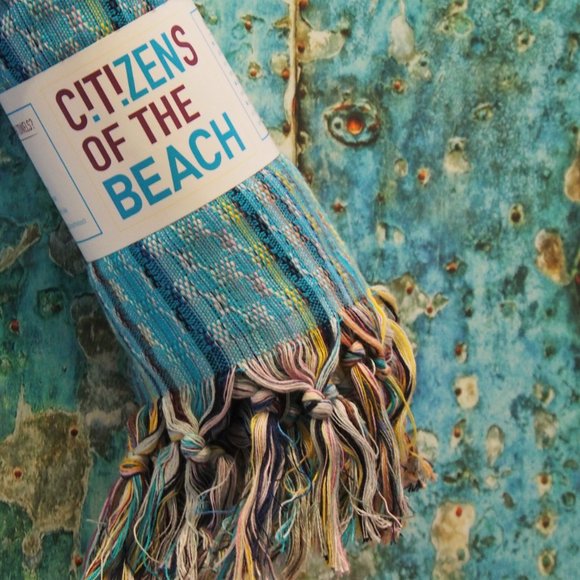 Sand Free Bohemian Turquoise 100% Turkish Cotton Beach Bath Towel  - Citizens - Picture 1 of 8